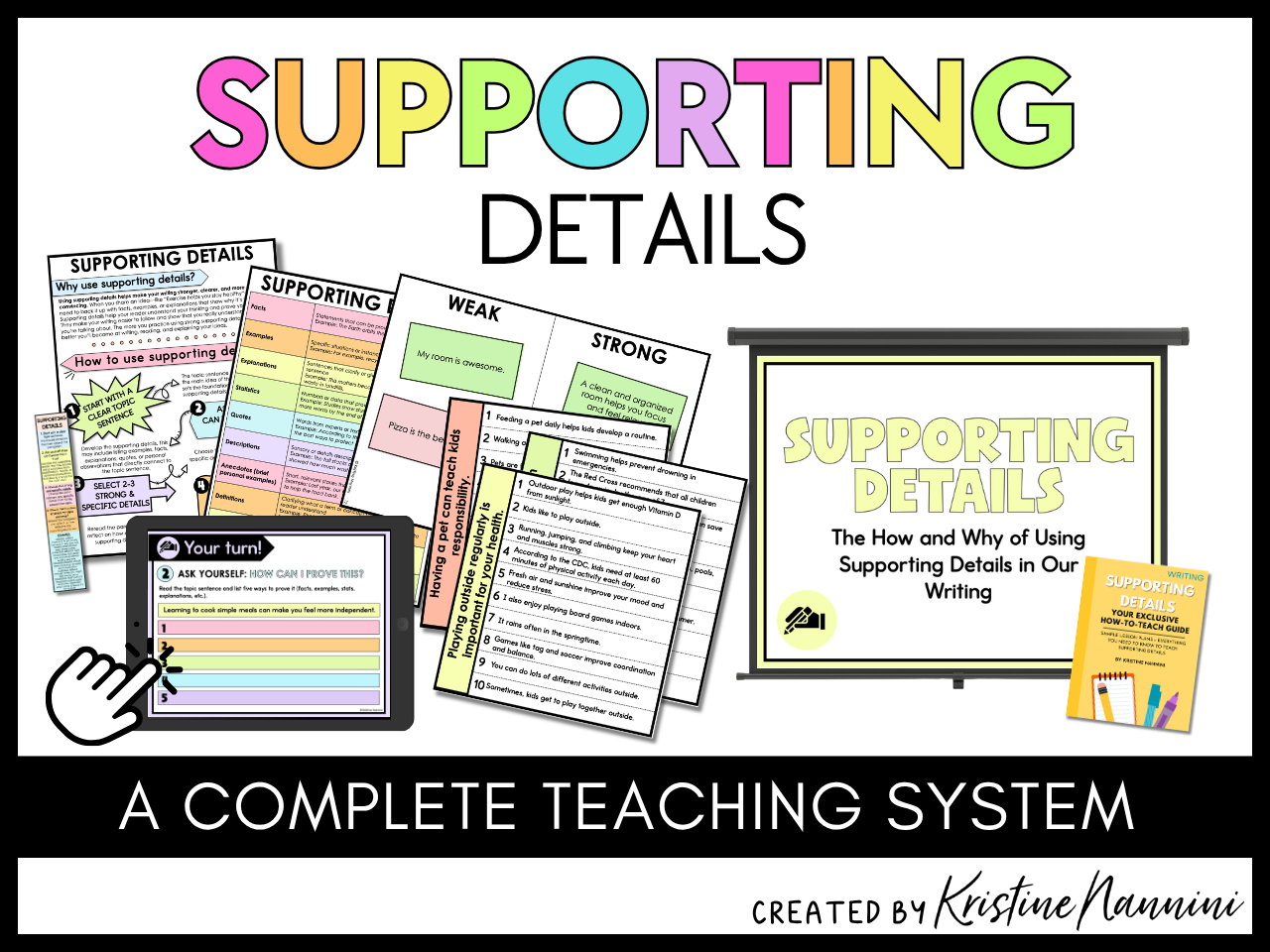  Teaching Lesson Slides, Student Practice Slides, and Printable Practice Activities, including Anchor Charts, Task Cards, Bookmarks, Cut and Paste Activities, Writing Activities, and How-to-Teach Guide